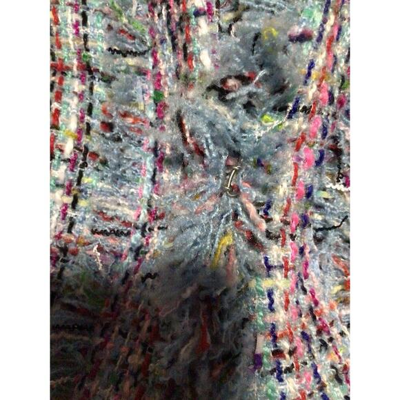 Boston Proper Womens Blazer 16 Multicolor Tweed Metallic Hook Closure Classic - Picture 4 of 11